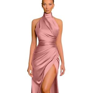 Dusty Rose Formal Satin Gown Size 2